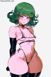 ai_generated bikini breasts female green_hair one-punch_man panties patreon_username print_tax5 sexy tatsumaki voluptuous_female