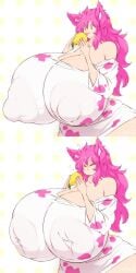 1girls big_breasts big_nipples breasts cleavage enormous_breasts female female_focus female_only giant_breasts gigantic_breasts hataraki_ari huge_breasts huge_nipples hyper_breasts inverted_nipples large_breasts large_nipples lemon massive_breasts massive_nipples meme milkcat_(hataraki_ari) nipples pink_hair tagme