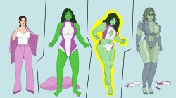 ass breasts female hair_color_change hulked_out identity_death ihmakk marvel robot_girl robot_humanoid robotization she-hulk skin_color_change thighs transformation transformation_sequence