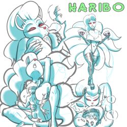 alolan_form alolan_ninetales anthro big_breasts big_dom_small_sub blush bodily_fluids breasts clothed clothing digital_drawing_(artwork) digital_media_(artwork) dominant duo fellatio female furry genital_fluids haribo-arts hi_res interspecies male male/female male_penetrating mature_female multi_tail ninetales nintendo oral penetration penile pokémon_(species) pokemon pokephilia regional_form_(pokémon) sex simple_background size_difference sketch video_games