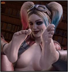 1girls 3d barefoot batman_(series) clown_girl dc_comics feet female foot_fetish foot_focus full_color harley_quinn harley_quinn_(injustice) injustice_2 no_penetration snafusevsix soles solo solo_female tagme toes