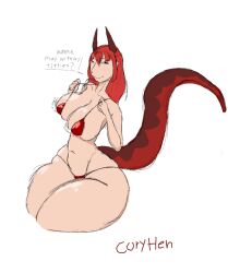 aerolei(coryhen) artist_name breasts coryhen_(artist) demon_girl horns huge_breasts self_upload tail tail_markings thick_ass thick_thighs