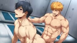 2boys anal anal_sex ass bare_pectorals black_hair black_hair_bottom blue_lock completely_naked completely_naked_male completely_nude completely_nude_male cum cum_inside deep_penetration domination duo erection gay gay_anal gay_domination gay_male gay_sex isagi_yoichi kunigami_rensuke kuroshinki light_hair_on_dark_hair male male/male male_focus male_only male_penetrating male_penetrating_male muscles muscular muscular_male nipples nude nude_male pectorals penetration penis red_hair red_hair_on_black_hair red_hair_top sex shirtless shirtless_male yaoi younger_male