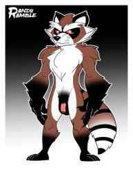 anthro balls furry gay guardians_of_the_galaxy male male_only marvel marvel_comics nude penis raccoon randoramble rocket_raccoon solo solo_male