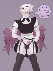 dick erection gay hawks_(my_hero_academia) maid maid_outfit male male_only my_hero_academia wings