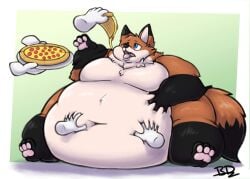 1boy 2024 anthro belly belly_overhang big_belly blob canid canine canis disembodied_hand double_chin fat fat_anthro fat_arms fat_belly fat_fetish fat_male fat_man fat_rolls fat_thighs fatfur feeding food fox fox_boy furry gigantic_belly groping_fat immobile male morbidly_obese morbidly_obese_anthro morbidly_obese_male obese obese_anthro obese_male overweight overweight_anthro overweight_male pizza rubbing_belly thick_thighs thighs ussbhm weight_gain zxsaturn