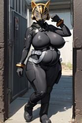 ai_generated armor armored_female breasts female female_only helmet kamen_rider kamen_rider_geats_(series) kamen_rider_na-go large_breasts thick_thighs thighs