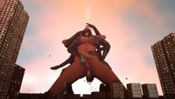 3d breast_crush breast_grab building_sex city destruction giantess horny improvised_sex_toy metal_gear_rising mistral_(metal_gear_rising) rampage samnik73 skyscraper