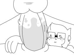 1boy1girl 2020 2d deatthot_(character) ghost glasses guyspermo_(itisspermo) itisspermo large_penis monochrome nude_female pov spermo_(itisspermo) vaginal_penetration