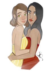 2girls bella_goth crossover cuddling female_only hugging lesbian maggie_vaughan paralives the_sims the_sims_4 wholesome yuri