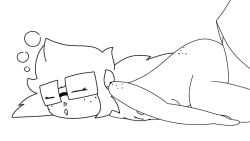 1boy1girl 2020 deatthot_(character) female ghost glasses guyspermo_(itisspermo) itisspermo large_penis male monochrome nude_female sleep_molestation sleeping spermo_(itisspermo)