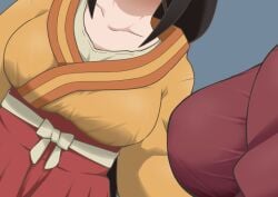 2girls big_breasts boruto:_naruto_next_generations breast_focus breasts busty cleavage dress eeshin_(eishin5584) faceless faceless_female female female_only fully_clothed head_out_of_frame hyuuga_hanabi kimono kurotsuchi multiple_girls naruto naruto_(series) out_of_frame upper_body yukata