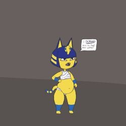 1girls 2022 animal_crossing ankha blue_hair bob_cut cat_ears chubby feline female flat_chest furry gorossy_(artist) nintendo sequence shortstack small_breasts tail thick_thighs thighs weight_gain