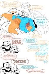 2d 4boys after_sex comic cum cum_in_ass cum_inside cumflation dialogue english_dialogue english_text gay inflation male male/male male_only mellednsfw papyrus sans tagme talking text undertale undertale_(series)