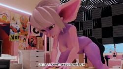 3d animated athletic_female breasts cowgirl ear_piercing ear_ring floppy_ears human human_penetrating large_ears league_of_legends light-skinned_male marsuthewarlock medium_breasts medium_hair mp4 naked nipples no_sound nude purple_skin riding room shortstack tagme tristana video white_hair yellow_eyes yordle