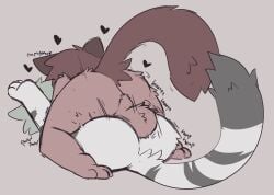 balls_deep big_balls furry fursona heart hi_res legs_up mating_press tagme text triplebrownmeow