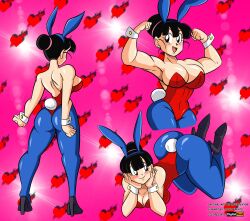 1girls ass big_ass big_breasts big_butt black_eyes black_hair blush breasts bunny_girl bunny_tail bunnysuit chichi cleavage clothed digital-pixel dragon_ball dragon_ball_super dragon_ball_z female female_only flexing funsexydragonball heels huge_ass huge_breasts multiple_poses notrealatg shounen_jump solo solo_female