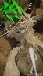 3d absurd_res absurdres anthro anthro_only blender_(software) canid canine cum cumming cumshot ejaculation feathers fur furry furry_only green_hair hi_res high_resolution highres hoodbrailen jragon_(artist) large_filesize male male_only naked nude rexouium vrchat_avatar