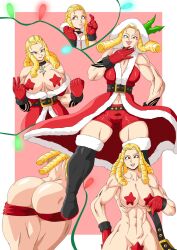 1girls ass big_ass big_breasts breasts bubble_ass bubble_butt charge_sol christmas_outfit huge_ass huge_butt karin_kanzuki muscular muscular_female street_fighter thick_ass thick_thighs