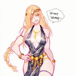 ai_generated athletic athletic_female blonde blonde-haired_female blonde_female blonde_hair blonde_hair_female boobs bracelet bracelets breasts cleavage clothed clothes clothing curvaceous curvaceous_body curvaceous_female curvaceous_figure curvaceous_hips curvy curvy_body curvy_female curvy_figure elden_ring female female_focus female_only fromsoftware goddess hips jewelry lapis_slopzuli long_hair loose_clothes necklace queen_marika_the_eternal shadow_of_the_erdtree thick_hips thick_thighs thighs tiara tits uravity98114 wide_hips yellow_eyes