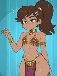 1boy ai_generated bikini_armor bikini_top brown_hair cosplay crossdressing crossplay dark-skinned_femboy dark-skinned_male dark-skinned_sissy dark-skinned_twink dark_skin dickgirl disney femboy femboy_focus femboy_only flat_chest gay marco_diaz navel otoko_no_ko ponytail princess_leia_organa princess_leia_organa_(cosplay) princess_marco slave solo star_vs_the_forces_of_evil star_wars tan_body tan_skin trap wide_hips