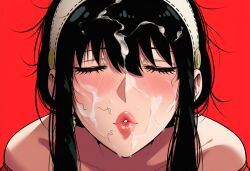 yor_forger yor_briar spy_x_family incoming_kiss cum_kiss up_close kiss cum_in_mouth female 1girl