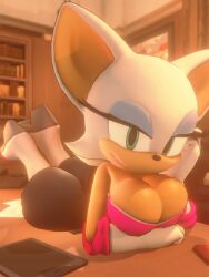 1girls 3d 3d_(artwork) animal_ears animated anthro arm_under_breasts ass ass_shake bat_ears big_ass big_breasts bimbo blue_eyeshadow bouncing_ass breasts cleavage clothing detached_sleeves eyeshadow female female_only footwear green_eyes half-closed_eyes heels high_heel_boots high_heels huge_ass huge_breasts legs legs_up no_sound nurico on_stomach rouge_the_bat sega shorter_than_10_seconds shorter_than_30_seconds shortstack solo solo_female sonic_(series) sonic_the_hedgehog_(series) tagme video white_high_heels_boots