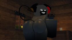 3d 3d_(artwork) ass ass_focus butt butt_focus demon demon_girl demon_horns demon_tail eldie_(lampshaderr34) gray_body gray_skin grey_body grey_skin lampshaderr34 roblox robloxian smile tagme