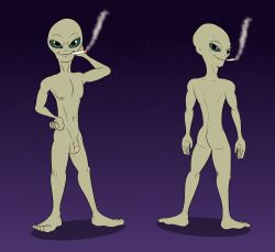 1boy 2021 5_fingers 5_toes alien alien_humanoid alien_only ass ball_(object) big_talk_pictures classic_alien darkajugin feet fingers genitals hi_res humanoid male male_only model_sheet navel nipples non-human non-human_only nude paul_(film) paul_(paul) penis relativity_media smoking solo toes universal_pictures universal_studios working_title_films