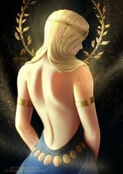 queen_marika_the_eternal elden_ring fromsoftware female female_only back back_view blonde_hair