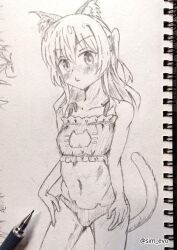 1girls 2d 2d_(artwork) 2d_artwork animal_ear_fluff animal_ears animal_tail bare_arms bare_belly bare_chest bare_hands bare_hips bare_legs bare_midriff bare_navel bare_shoulders bare_skin bare_thighs belly belly_button black_and_white blush_face blush_lines blushing blushing_at_viewer blushing_female blushing_lines bocchi_the_rock! bra breasts cat_bra cat_ears cat_tail cat_underwear collarbone drawing exposed exposed_arms exposed_belly exposed_chest exposed_hips exposed_legs exposed_midriff exposed_navel exposed_shoulders exposed_skin exposed_thighs eyebrows_visible_through_hair female female_focus female_only fingers flushed flushed_face greyscale groin hair_between_eyes half_naked half_nude hand_on_leg hand_on_own_leg hand_on_own_thigh hand_on_thigh hands_on_legs hands_on_own_legs hands_on_own_thighs hands_on_thighs head_tilt high_school_student kita_ikuyo lean_figure long_hair looking_at_viewer midriff monochrome monochrome_background naked naked_female naked_woman narrow_waist navel nude nude_female nudity one_side_up panties partially_undressed school_girl semi_nude shoulders sim_evo simple_background sketch sketch_page slender_body slender_waist slim_female slim_waist small_breasts solo standing teen_girl teenage_girl teenager thighs tilted_head touching_leg touching_legs touching_own_leg touching_own_legs touching_own_thigh touching_own_thighs touching_thigh touching_thighs underwear underwear_only upper_body white_background young_female young_woman