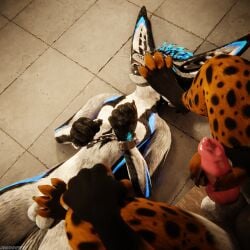 1:1 3d_(artwork) 4k absurd_res animal_genitalia animal_penis anthro anthro_on_anthro arms_tied ball_gag balls basement bdsm biped black_body black_fur blender_(artwork) blender_cycles_(artwork) blindfold blue_body blue_fur blue_penis bodily_fluids bondage bound brown_body brown_fur canid canine canine_genitalia canine_penis canis chain chained chained_cuffs chair chastity_cage chastity_device claws clothed clothing cuff_(restraint) cum cum_on_chastity_cage depth_of_field digital_media_(artwork) dominant dragonplayer dragonplayer_(character) dungeon duo erection feet foot_fetish foot_on_face foot_on_penis foot_play fox fur furniture gag gagged genital_fluids genitals grey_body grey_fur hair hands_tied hi_res hindpaw hybrid inside jex knot lavernicus legs_tied lying lying_on_ground male male/male mammal metal_cuffs multicolored_body muzzle_(object) muzzled nude on_chair on_ground open_mouth orange_body orange_fur orgasm_denial paws penis reflection restraints rexouium sensory_deprivation sitting sitting_on_chair slim slim_anthro slim_male slim_sub smile submissive submissive_male tail teasing white_body white_fur