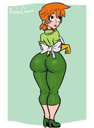 1girls 2021 ass big_ass big_butt breasts cartoon_network clothing dexter's_laboratory dexter's_mom female female_only gloves huge_ass looking_back milf orange_hair robocream rubber_gloves tagme thick_ass yellow_gloves