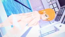 1girls 3d ass big_ass big_breasts breasts clothed clothing curvy female_focus female_only hi_res long_hair looking_at_viewer looking_back misteranswer navel nekoba_(nagatoro) orange_hair please_don't_bully_me,_nagatoro pool poolside revealing_clothes simple_background solo underwear wide_hips