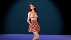 virt-a-mate female female_only topless large_breasts the_little_mermaid ariel ariel_(the_little_mermaid) disney exposed_breasts posing tagme