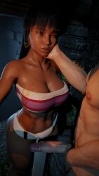 3d bleached chel chel_(the_road_to_el_dorado) dark-skinned_female interracial love night_sky rvns3d the_road_to_el_dorado wet_body white_skinned_male