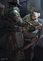 almondpidor anthro anthro_penetrated bodily_fluids clothed clothed_male clothing duo eyewear forced genital_fluids genitals glasses hat headgear headwear hi_res hmoma human human_on_anthro human_on_male human_penetrating human_penetrating_anthro humanoid_genitalia humanoid_penis inquisition_(warhammer_40000) inquisitor interspecies light-skinned_male male male/male male_anthro male_human male_on_human male_penetrating_anthro mammal murid murine penetration penis power_bottom precum rape rat red_eyes rodent sex skaven small_glasses warhammer_(franchise)