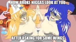 1boy 1boy2girls 2_broke_girls 2girls 2girls1boy ahe_gao ahegao ahegao_face baggy_eyes bags_under_eyes bandage bed bedding bedroom_setting belly belly_button belly_job bellyjob bigballerz binbougami_ga! blonde blonde-haired_female blonde_female blonde_hair blonde_hair_female blue_eyes blue_hair blush blushing blushing_at_viewer bodily_fluids bodily_fluids_on_penis bow broke carpet collarbone crossover crossover_pairing cum cum_drip cum_on_belly cum_on_body cum_on_stomach cumstring cup cup_of_water drool drooling eyes_rolling_back female female/male first_person_view flat_chest flat_chested food funny goddess grey_body grey_skin grinding grinding_on_belly grinding_on_penis grinding_on_stomach hair_covering_eye hair_ribbon hand_holding hand_on_hip head_accessory held_in_hand holding holding_on holding_onto_partner impact_(font) intercrural intercrural_sex little_caesars male male/female male_pov man_handling manhandling mattress mattress_on_floor meme messy_hair mini_fridge momiji_(binbougami_ga!) ms_paint nipples nude nude_male one_eye_closed open_mouth petite petite_body petite_breasts petite_female petite_tits pizza pizza_box point_of_view pov poverty scrawny shion_yorigami shitpost small_breasts stomach stomach_job stomachjob text threesome touhou tummy tummy_squish twintails used_like_a_toy water wings yorigami_shion
