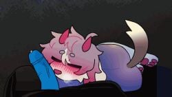 animated anthro blush blush_lines breath butt canid canine canis domestic_dog duo fellatio fluffy genitals hi_res horn kentrl-z male male/male mammal oral panting penile penis penis_sniffing sex sniffing tail tail_motion tailwag