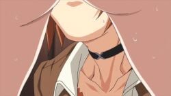 2girls age_difference animated ass brown_hair collar cunnilingus ekaterina_kurae female hoods_entertainment katsuragi_hana lowres multiple_females multiple_girls oral orange_hair screencap seikon_no_qwaser sweat yuri