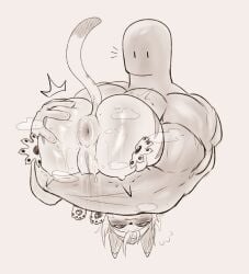 a_cat_is_fine_too anthro anus capcom chichichoart held_upside_down monster_hunter pussy tagme tsukino_(monster_hunter_stories)