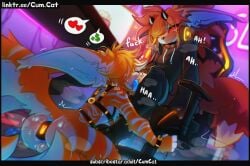anal anal_penetration anthro balls bdsm blush bodily_fluids bondage bound butt buttplug canid canine clothed clothing cum.cat cunnilingus digital_media_(artwork) dragon duo english_text female femboy fennec_fox fox fur genital_fluids genitals hair hi_res horn hybrid licking livestream male male/female mammal mythological_creature mythological_scalie mythology nude object_in_ass open_mouth oral orange_body orange_fur penetration penis penta_(cum.cat) plug_(sex_toy) restraints scalie sex sex_toy sex_toy_in_ass sex_toy_insertion simple_background smile submissive tail text tongue tongue_out true_fox vaginal vulthrin vulva wings