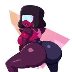 1girls ass ass_shake big_ass black_hair bouncing_ass breasts bubble_butt clothing dat_ass fat_ass female female_only garnet_(steven_universe) gem_(species) huge_ass iggy-bomb large_ass looking_at_viewer looking_back solo steven_universe thick_thighs twerking visor wide_hips