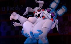 3d_(artwork) animal_humanoid animatronic anthro digital_media_(artwork) duo female five_nights_at_freddy's five_nights_at_freddy's:_security_breach five_nights_at_freddy's_2 fur hi_res humanoid lagomorph lagomorph_humanoid leporid machine male male/female mammal mammal_humanoid pinchibird rabbit robot scottgames source_filmmaker toy_bonnie_(fnaf) vanny_(fnaf) video_games