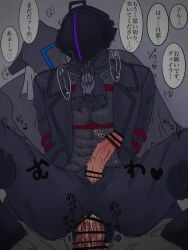 2boys anal anal_sex arms_behind_back arms_tied arms_tied_behind_back bondage bondrewd bound censored clothed_sex erection gay gueira helmet japanese_text legs_held_open made_in_abyss male male_only mask masked masked_male muskpapa penis penis_out precum rope rope_bondage speech_bubble spread_legs sweat translated yaoi