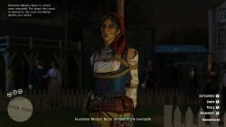 2girls 3d bondage bound cleave_gag clothed_bondage dress english english_text female female_focus fully_clothed gagged game_hud gameplay_mechanics gypsy madam_nazar red_dead_online red_dead_redemption_(series) red_dead_redemption_2 restrained rindekey text tied_up