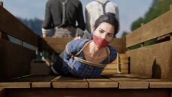 3d abducted abigail_marston abigail_roberts black_hair bondage bound father_and_son female gag gagged hogtie imminent_incest incest jack_marston john_marston kidnapped mother_and_son over_the_mouth_gag partial_male red_dead_redemption_(series) red_dead_redemption_2 restrained rindekey rockstar_games rope rope_bondage