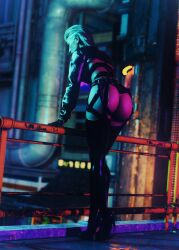 1girls 3d ass blonde_hair blue_eyes breasts business_woman busty cd_projekt_red clothing curvy cybernetics cyberpunk_2077 female female_focus female_only francobel hair hips hourglass_figure human humanoid large_breasts legs light-skinned_female light_skin lips meredith_stout no_bra platinum_blonde_hair short_hair solo thick thick_legs thick_thighs thighs voluptuous wide_hips