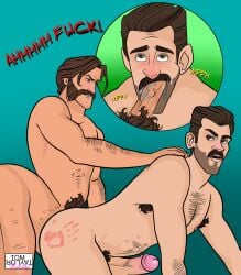 2boys anal anal_penetration anal_sex armpit_hair beard_stubble bill_andersen blowjob blowjob_face body_hair boner brown_eyes brown_hair cartoony crossover cum_in_mouth dialogue dilf doggy_style erect_nipples erect_penis erect_while_penetrated erect_while_spanked erection facefuck facial_hair fellatio foreskin foreskin_folds fuck_and_suck fucked_from_behind gay gay_anal gay_blowjob gay_sex giving_head going_down_on green_background grey_eyes hard_on implied_penetration inside_out intact john_clayton male male/male male_nipples male_only male_penetrating_male male_pubic_hair masculine mature_male michel_steuve mouth_full_of_cock mouthful muscles muscular_male mustache mutton_chops nude on_one_knee oral oral_sex orgasm_from_oral penetration penis pubic_hair retracted_foreskin sideburns spank_marks suck_and_fuck sucking_off tarzan_(1999_film) thrusting_into_ass tom_taylor_illustrated uncut veiny_penis