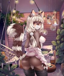 anthro blush female furry legwear looking_at_viewer open_mouth solo tagme tekahika